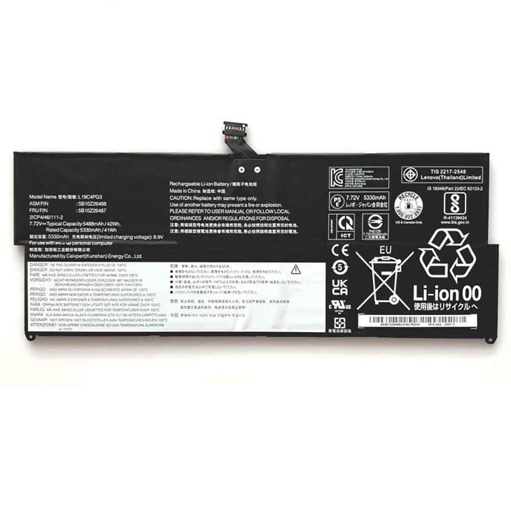 Batería para Yoga-6-Por-13-/lenovo-L19C4PG3